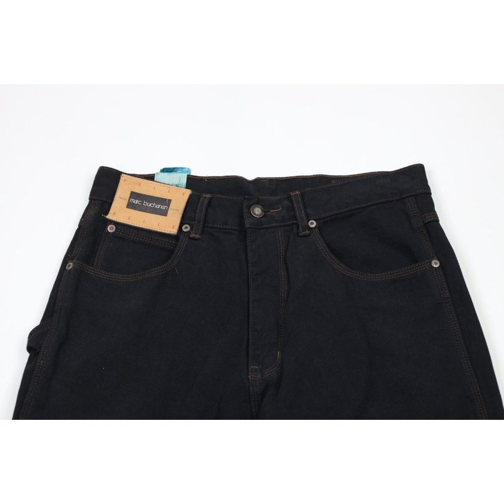 NOS Vtg 90s Pelle Pelle Mens 32x34 Spell Out Hip Hop Baggy Fit Big Pocket Jeans - Picture 2 of 12